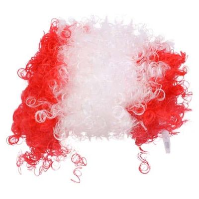 Afro Wig White & Red