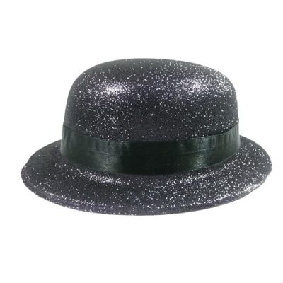 Bowler hat black with ribbon