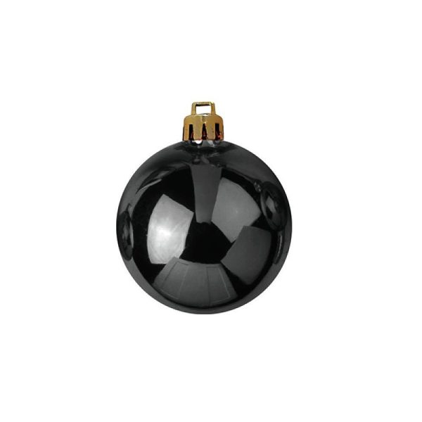 Christmas balls 7cm, Glossy Black (6 pcs.)