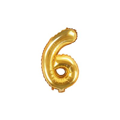 Gold Number Balloon 6 (35cm)