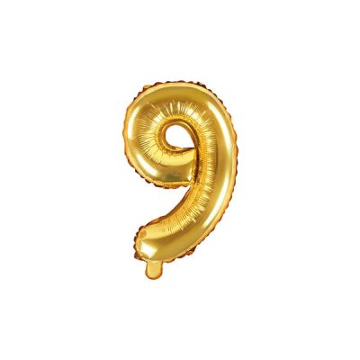 Gold Number Balloon 9 (35cm)