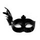 Mask in Black with Large Feather
