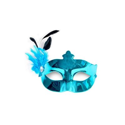 Mask in blue with Big Feather