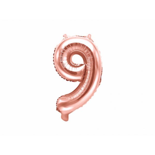 Rose Gold Number Balloon 9 (35cm)