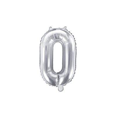 Silver Number Balloon 0 (35cm)