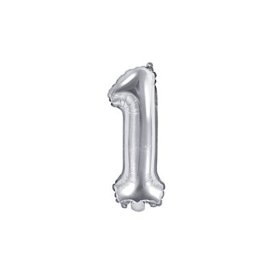 Silver Number Balloon 1 (35cm)