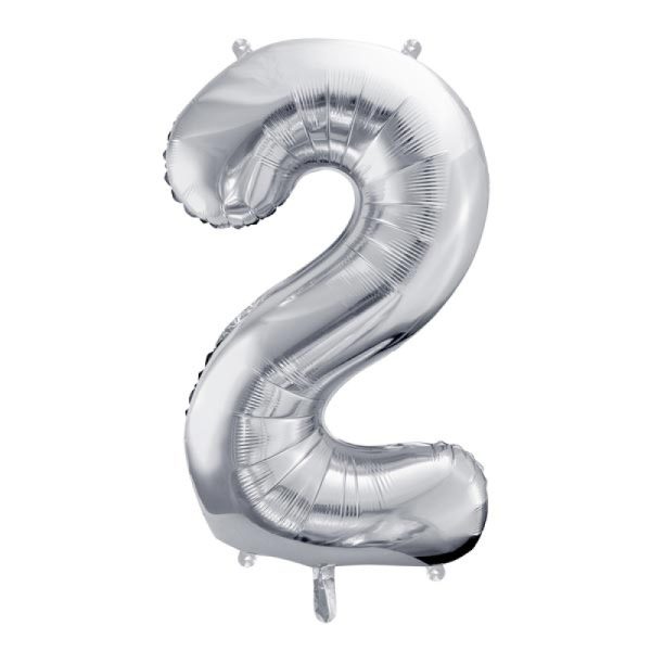 Silver Number Balloon 2 (86cm)