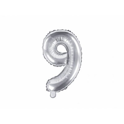 Silver Number Balloon 9 (35cm)