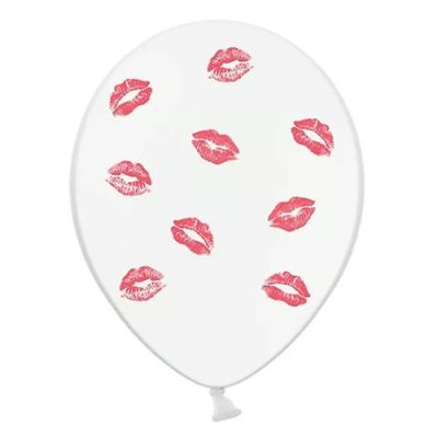 Strong Balloon with Red Kiss Mouth (x6)