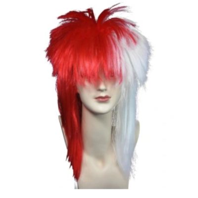 Wig with Red & White Hair