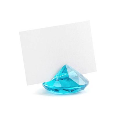 Diamond place card holder Blue (x10)