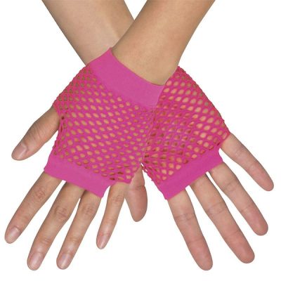 Neon net gloves - Pink