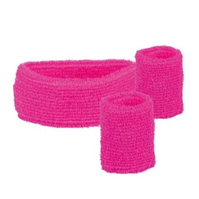 Neon Sweatband Set - Pink